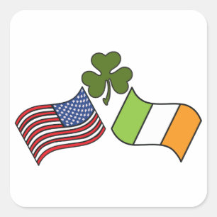 Sticker Carré Drapeau irlandais américain
