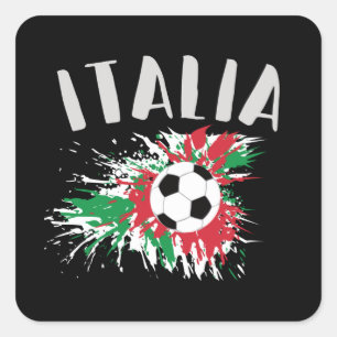 Sticker Carré Drapeau italien de balle de football