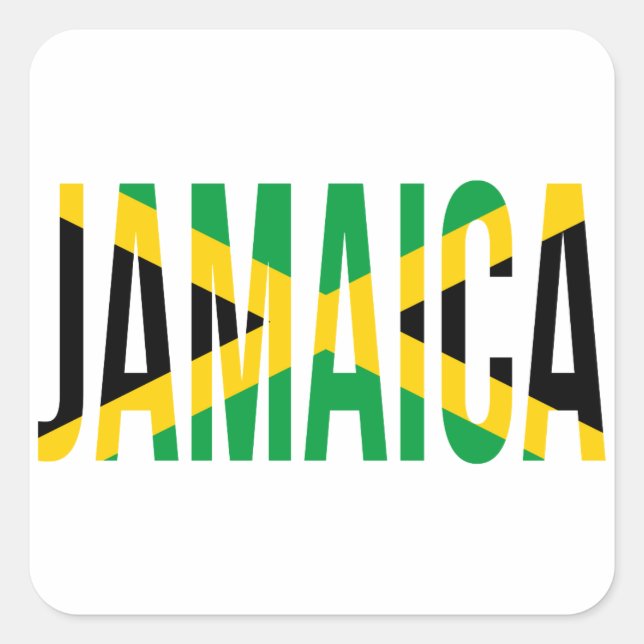 Sticker Carré Drapeau Jamaïcain De Fierté (Devant)