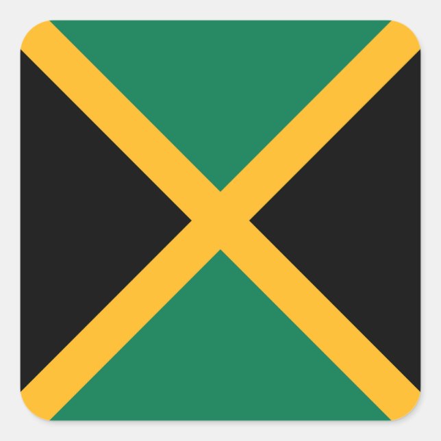 Sticker Carré Drapeau Jamaïque (Devant)