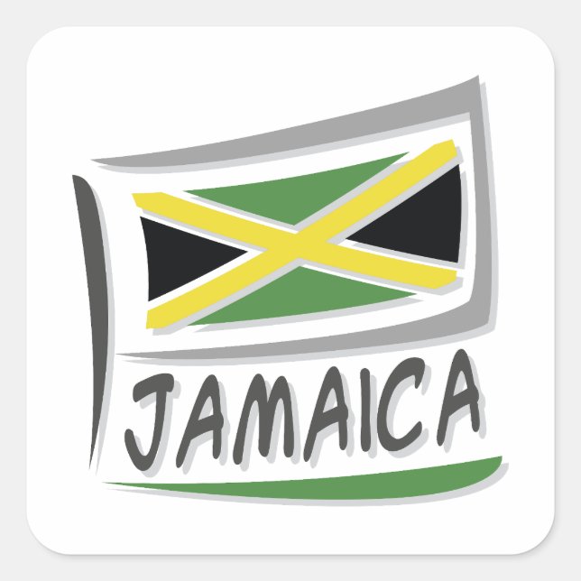 Sticker Carré Drapeau Jamaïque Pride X (Devant)