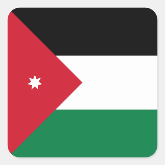 Sticker Carré Drapeau Jordanie (Devant)