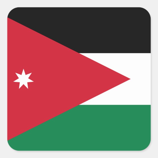 Sticker Carré Drapeau Jordanie (Devant)