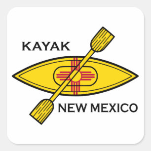 Sticker Carré Drapeau Kayak Nouveau-Mexique