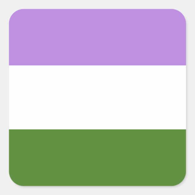 Sticker Carré Drapeau LGBTQ Genderqueer Pride (Devant)