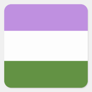 Sticker Carré Drapeau LGBTQ Genderqueer Pride
