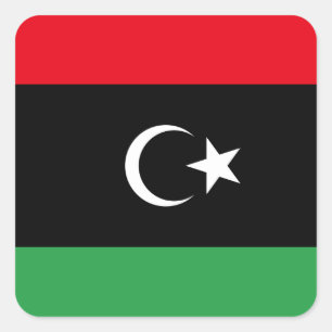 Sticker Carré Drapeau libyen