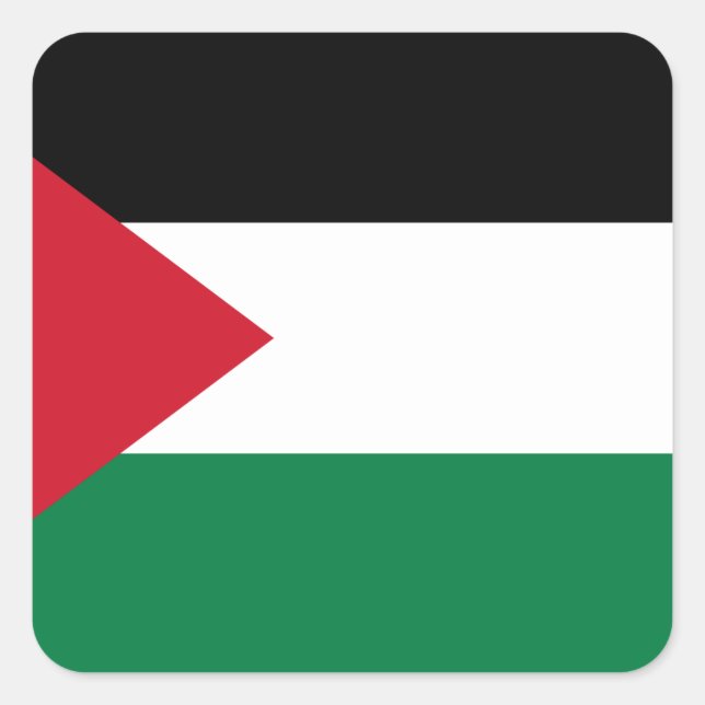 Sticker Carré Drapeau mondial de Palestine (Devant)