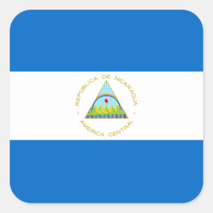 Sticker Carré Drapeau mondial du Nicaragua