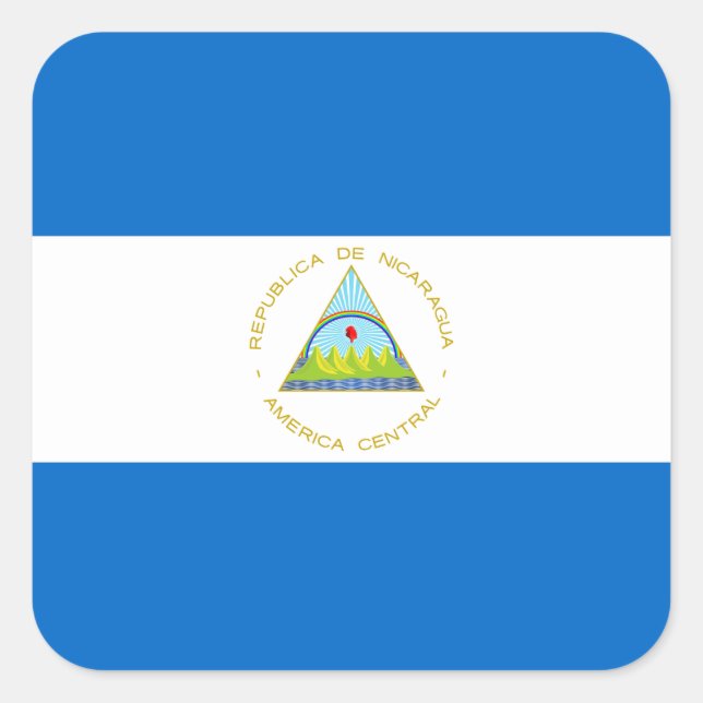 Sticker Carré Drapeau mondial du Nicaragua (Devant)
