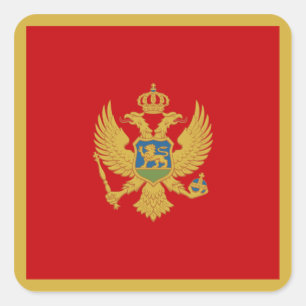Sticker Carré Drapeau monténégrin
