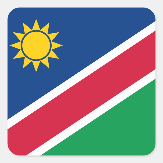 Sticker Carré Drapeau namibien (Devant)