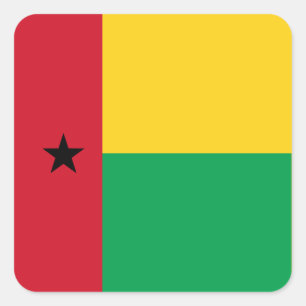 Sticker Carré Drapeau national de Guinée-Bissau