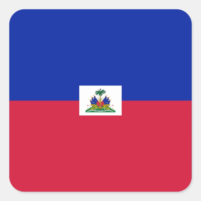Sticker Carré Drapeau national d'Haïti (Devant)