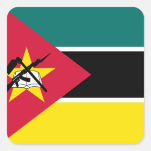 Sticker Carré Drapeau national du monde de la Mozambique