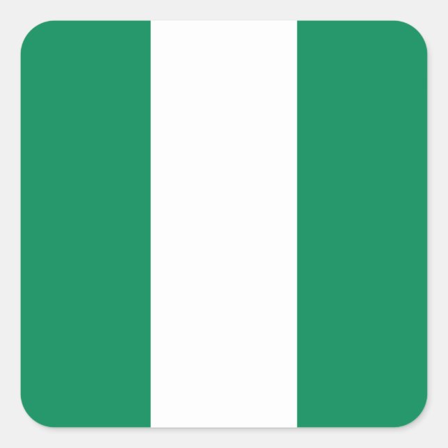Sticker Carré Drapeau nigérian (Devant)