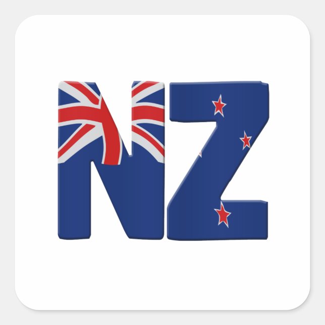 Sticker Carré Drapeau NZ (Devant)