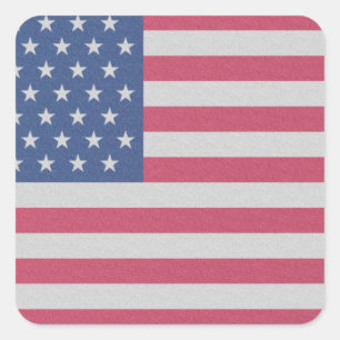 Sticker Carré Drapeau officiel Premium USA American Classic