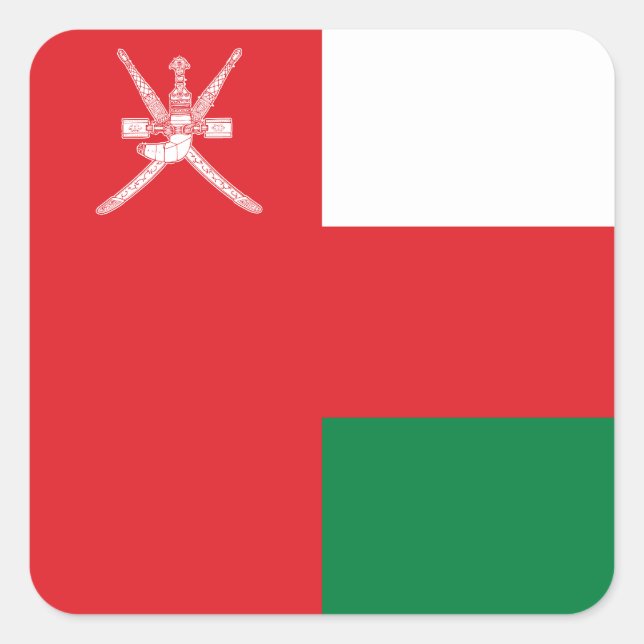 Sticker Carré Drapeau Oman (Devant)