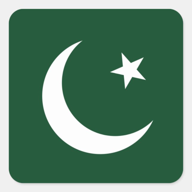 Sticker Carré Drapeau pakistanais (Devant)