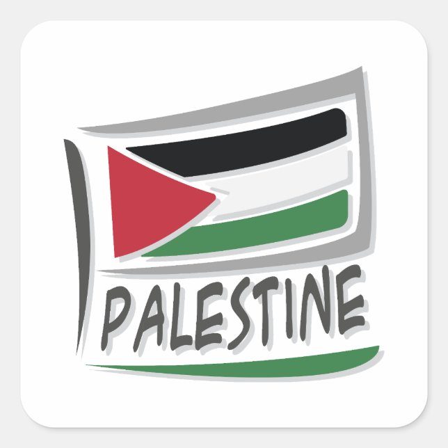 Sticker Carré Drapeau Palestine Pride X (Devant)