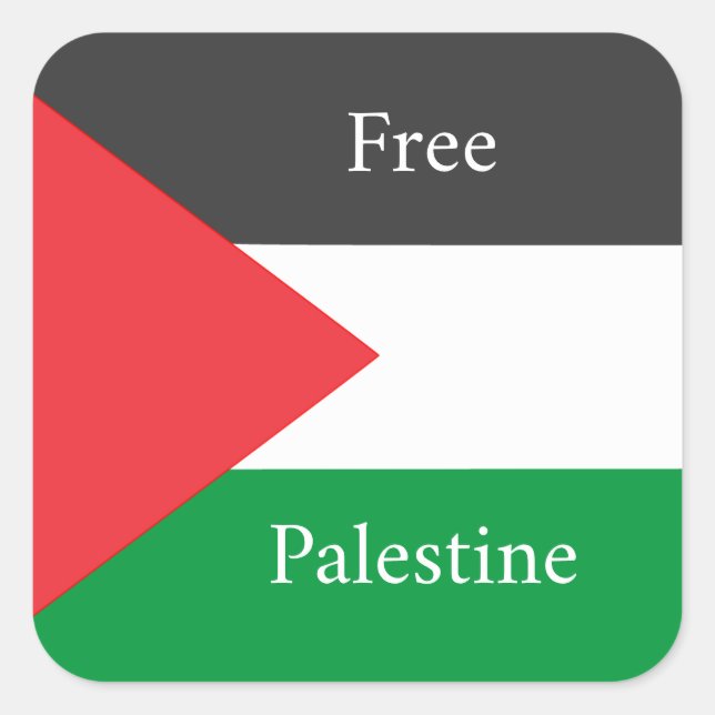 Sticker Carré Drapeau palestinien Libérez la Palestine customisé (Devant)