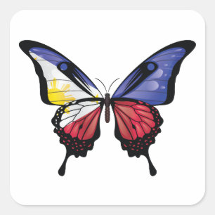 Sticker Carré Drapeau papillon des Philippines
