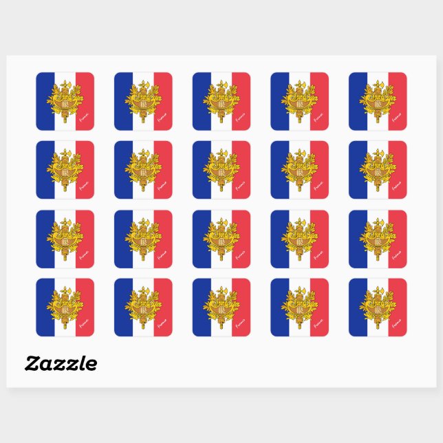 Sticker Carré Drapeau Patriotique France & Français, vacances /  (Feuille)