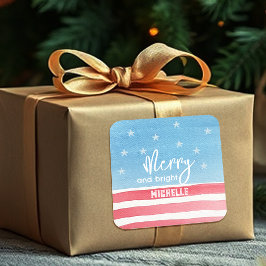 Sticker Carré Drapeau Patriotique Moderne