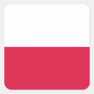 Sticker Carré Drapeau (polonais) de la Pologne