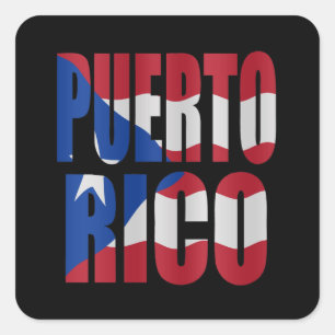 Sticker Carré Drapeau portoricain