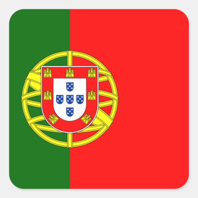 Sticker Carré Drapeau portugais (Devant)