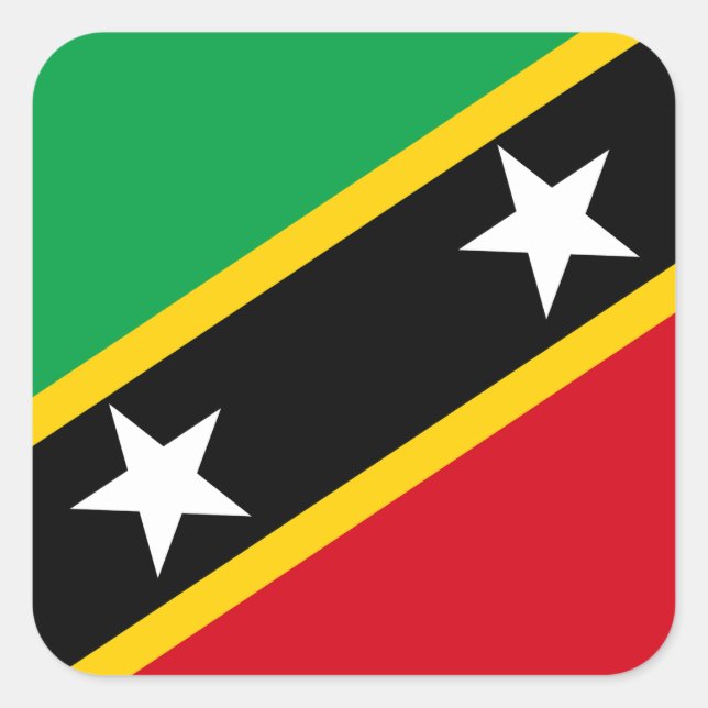 Sticker Carré Drapeau Saint-Kitts-et-Nevis (Devant)