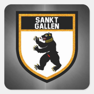 Sticker Carré Drapeau Sankt Gallen