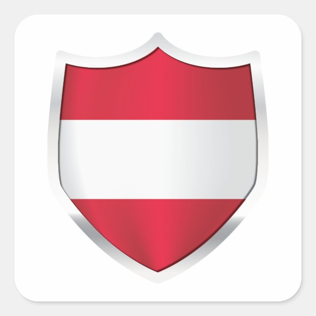 Sticker Carré Drapeau Silver Shield en Autriche (Devant)