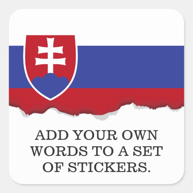 Sticker Carré Drapeau Slovaquie (Devant)