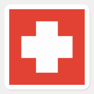 Sticker Carré Drapeau suisse et Suisse