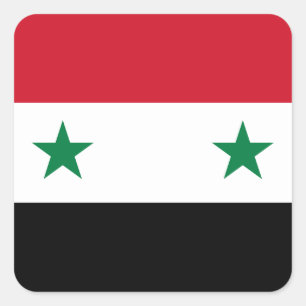 Sticker Carré Drapeau syrien