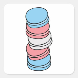 Sticker Carré Drapeau Transgenre Gay pride Lgbtq Macaron Carré S