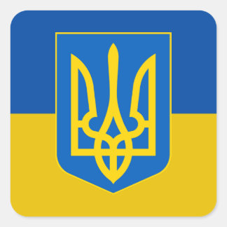 Sticker Carré Drapeau trident de l'Ukraine