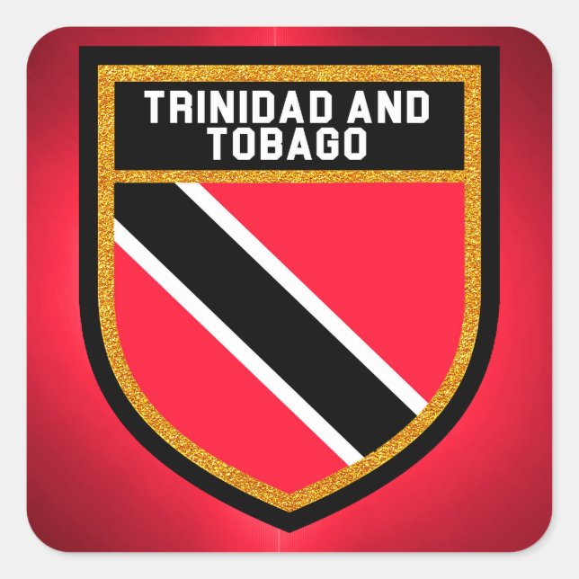Sticker Carré Drapeau Trinité-Et-Tobago (Devant)