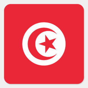 Sticker Carré Drapeau tunisien