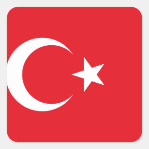Sticker Carré Drapeau turc