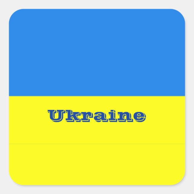 Sticker Carré Drapeau Ukraine (Devant)