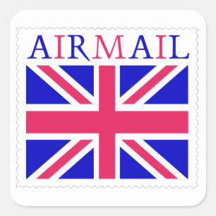 Sticker Carré Drapeau Union Jack Airmail