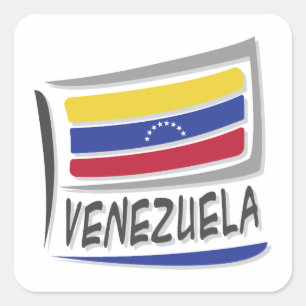 Sticker Carré Drapeau Venezuela Pride X