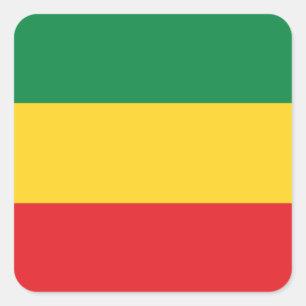 Sticker Carré Drapeau vert, or (jaune) et rouge