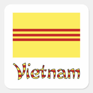 Sticker Carré Drapeau vietnamien et sud-vietnamien