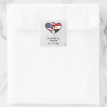 Drapeaux de mariage de coeur égypto-américain