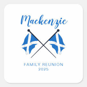 Sticker Carré Drapeaux d'Écosse Réunion de famille